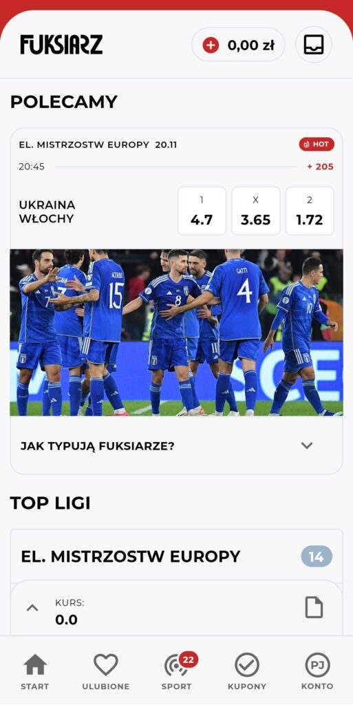 Fuksiarz jak obstawiać w aplikacji?